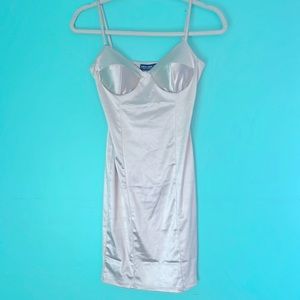 Light Gold Satin Mini Dress